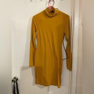 Forever 21 Gold Turtleneck Sheath Dress